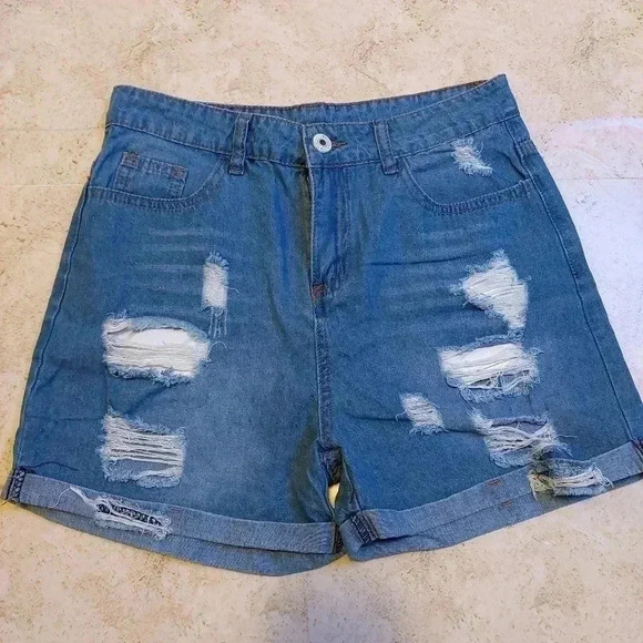 No Brand distressed Jean shorts assumed size small - Picture 1 of 6